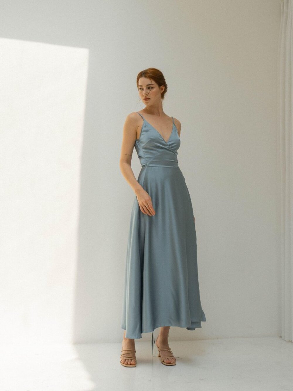 Satin Wrap Dress